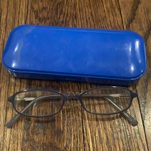 Blue frame reading glasses
